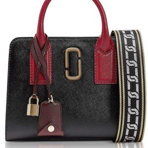 FLASH SALE:   MARC JACOBS Big Shot Saffiano Leather Satchel - Black Chianti
